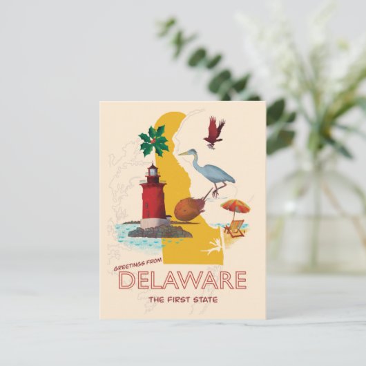 Carte Postale Salutations du Delaware (Debout devant)
