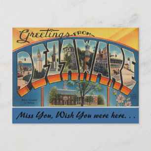 Carte Postale Salutations du Delaware
