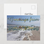 Carte Postale Salutations du Delaware State Flag Hearts USA (Devant / Derrière)