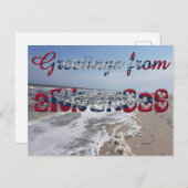 Carte Postale Salutations du drapeau de l'Arkansas Hearts USA (Devant / Derrière)