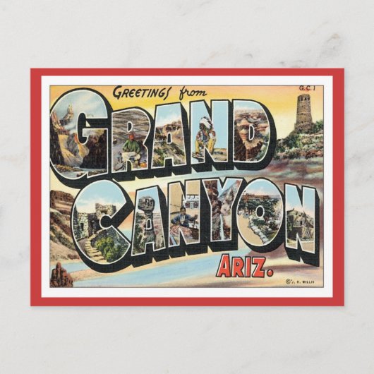 Carte Postale Salutations du Grand Canyon Arizona (Devant)