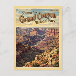 Carte Postale Salutations du Grand Canyon National Park Retro