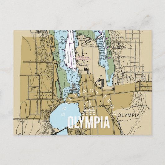 Carte Postale Salutations du graphique Olympia WA (Devant)