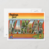 Carte Postale Salutations Du Kansas (Devant / Derrière)