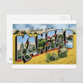 Carte Postale Salutations du Kansas (Devant / Derrière)