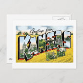 Carte Postale Salutations Du Kansas (Devant / Derrière)