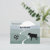 Carte Postale Salutations du Kansas Teintes Vertes Tranquilles (Debout devant)