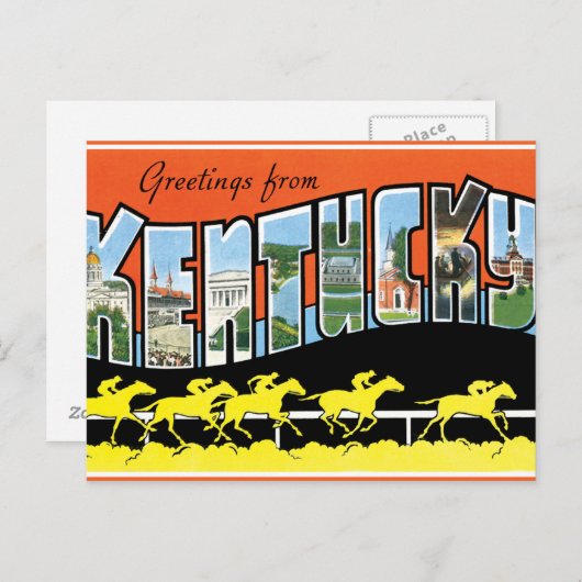Carte Postale Salutations Du Kentucky (Devant / Derrière)