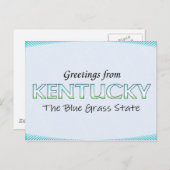 Carte Postale Salutations du Kentucky (Devant / Derrière)