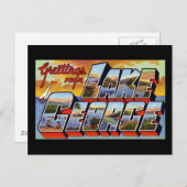 Carte Postale Salutations du lac George New York (Devant / Derrière)