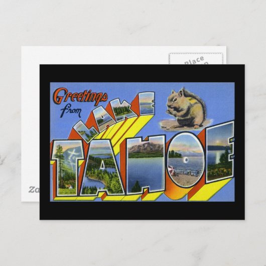 Carte Postale Salutations du lac Tahoe (Devant / Derrière)