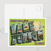 Carte Postale Salutations du lac Zurich, Illinois Travel (Devant / Derrière)