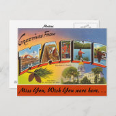 Carte Postale Salutations du Maine (Devant / Derrière)