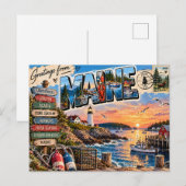 Carte Postale Salutations du Maine (Devant / Derrière)