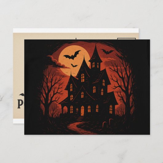 Carte Postale Salutations du Manoir Haunted (Devant / Derrière)