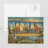 Carte Postale Salutations du Maryland (Devant / Derrière)