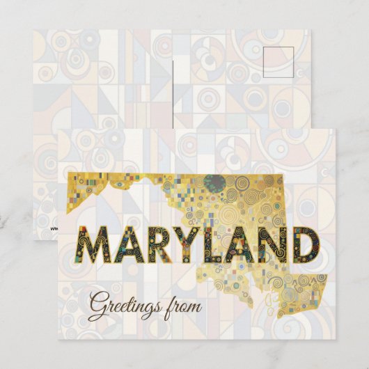 Carte Postale Salutations du Maryland (Devant / Derrière)