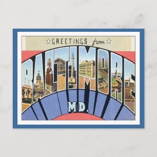 Carte Postale Salutations du Maryland Baltimore