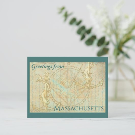 Carte Postale Salutations du Massachusetts (Debout devant)
