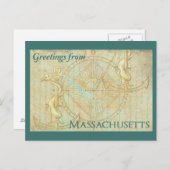 Carte Postale Salutations du Massachusetts (Devant / Derrière)