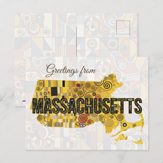 Carte Postale Salutations du Massachusetts (Devant / Derrière)