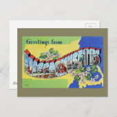 Carte Postale Salutations Du Massachusetts (Devant / Derrière)