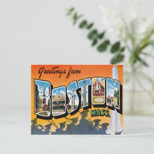 Carte Postale Salutations Du Massachusetts De Boston (Debout devant)