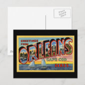 Carte Postale Salutations du Massachusetts d'Orléans (Devant / Derrière)