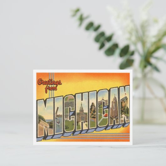 Carte Postale Salutations Du Michigan (Debout devant)