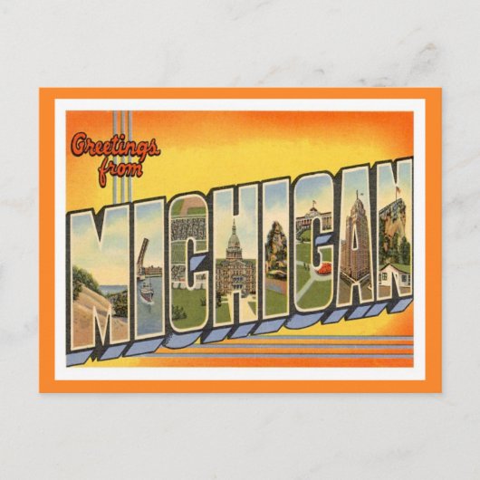 Carte Postale Salutations du Michigan (Devant)