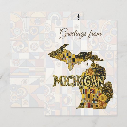 Carte Postale Salutations du Michigan (Devant / Derrière)