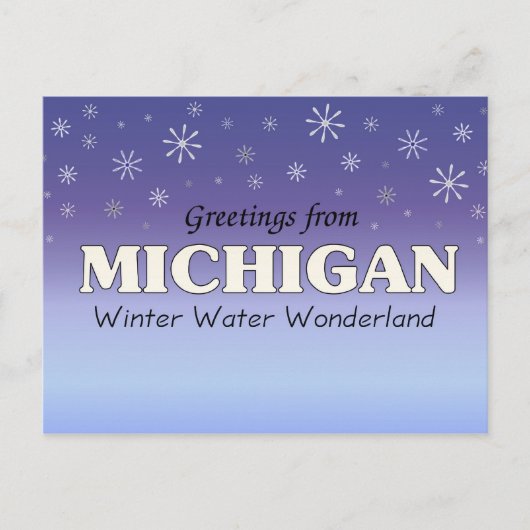 Carte Postale Salutations du Michigan (Devant)