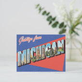 Carte Postale Salutations du Michigan Vintage (Debout devant)