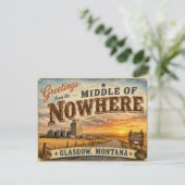 Carte Postale Salutations du milieu de nulle part Glasgow Mt. (Debout devant)