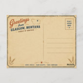 Carte Postale Salutations du milieu de nulle part Glasgow Mt. (Dos)