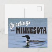 Carte Postale Salutations du Minnesota avec du Loin commun (Devant / Derrière)