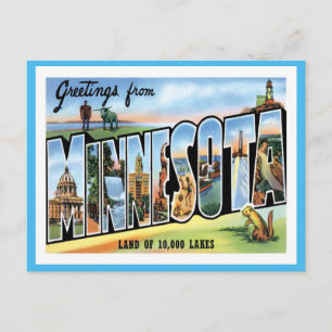 Carte Postale Salutations Du Minnesota Des États-Unis