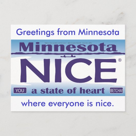 Carte Postale Salutations du Minnesota NIce (Devant)