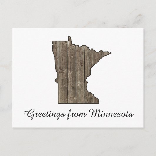 Carte Postale Salutations Du Minnesota Pays Bois Rustique (Devant)