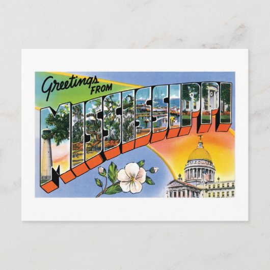 Carte Postale Salutations du Mississippi ! (Devant)