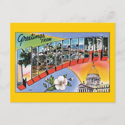 Carte Postale Salutations du Mississippi (Devant)