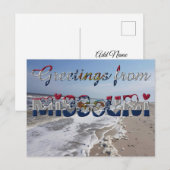 Carte Postale Salutations du Missouri State Flag Hearts USA (Devant / Derrière)