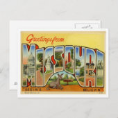 Carte Postale Salutations du Missouri Vintage (Devant / Derrière)