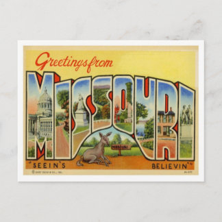 Carte Postale Salutations du Missouri Vintage