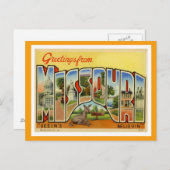 Carte Postale Salutations du Missouri Vintage (Devant / Derrière)