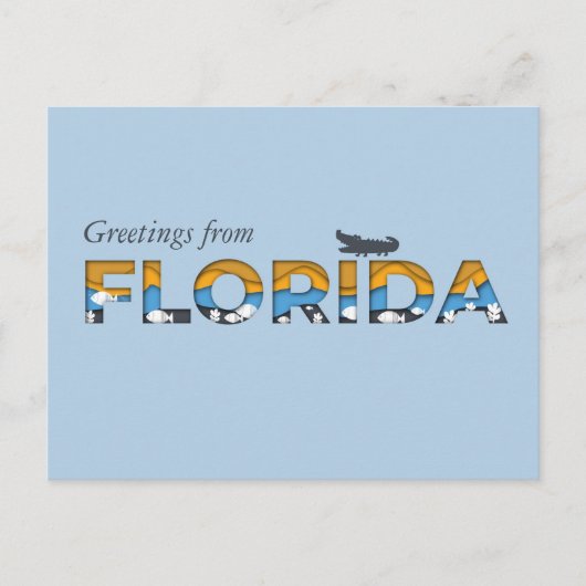 Carte Postale Salutations du Modèle d'État de Floride (Devant)