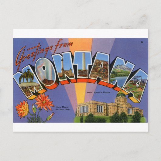Carte Postale Salutations Du Montana (Devant)