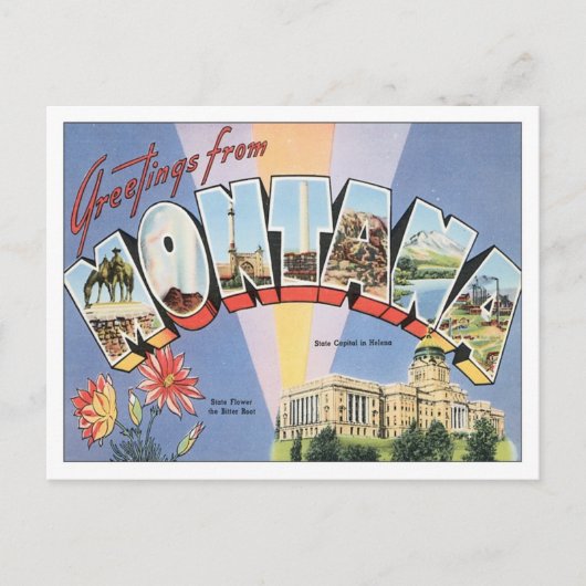 Carte Postale Salutations Du Montana (Devant)