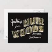 Carte Postale Salutations du monument national de Muir Woods (Devant / Derrière)