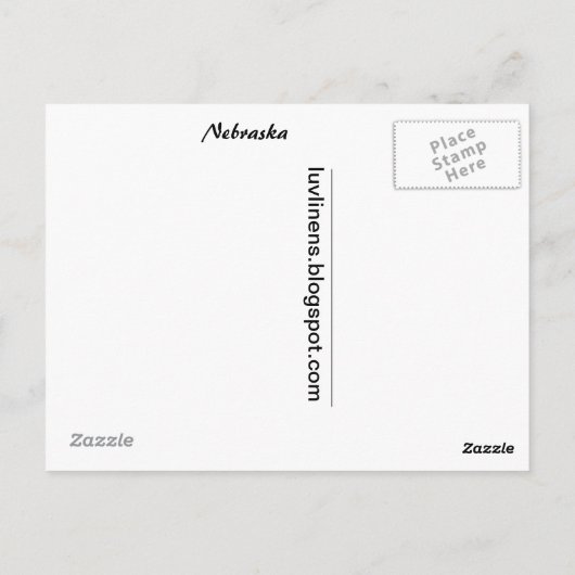 Carte Postale Salutations du Nebraska (Dos)